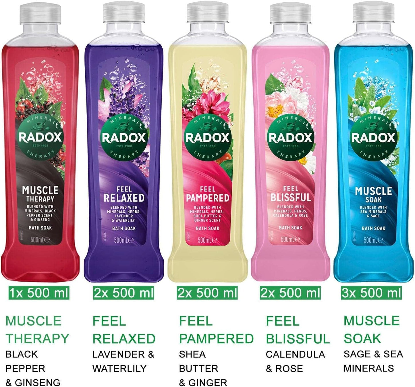 Radox Bath Soak Muscle Soak 6x500ml