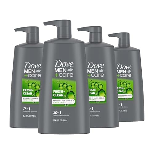 USA DOVE MEN + CARE 2-in-1 Shampoo and Conditioner Fresh and Clean 4 Count Nourishes and Invigorates Helps Strengthen Hair 917ml