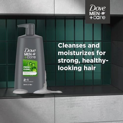 USA DOVE MEN + CARE 2-in-1 Shampoo and Conditioner Fresh and Clean 4 Count Nourishes and Invigorates Helps Strengthen Hair 917ml