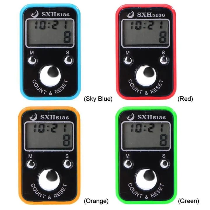 Red Digital Tasbeeh Counter With Time and date Function Hand Ring Finger