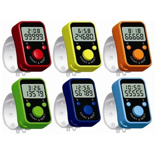 Red Digital Tasbeeh Counter With Time and date Function Hand Ring Finger