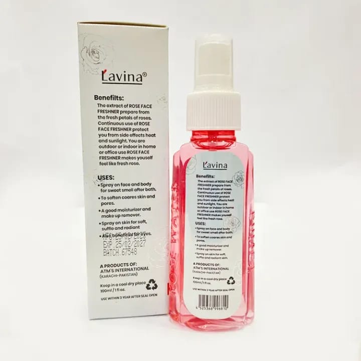 Lavina Rose Water Extract Pure and Refreshing |100 ml of nourishing Rose Hydration