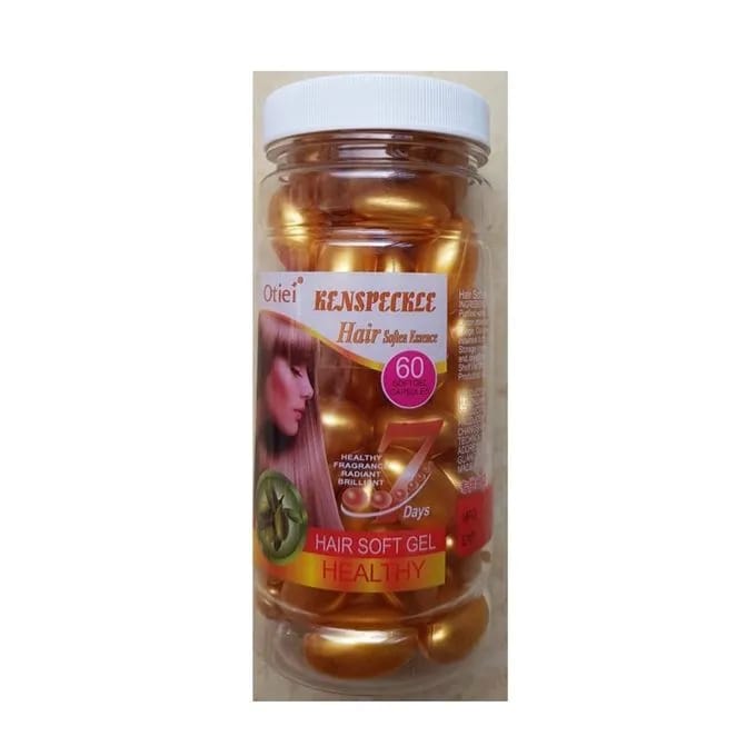 Natural Kenspeckle Otiei Hair Soft Gel 60 Capsules Hair Oil Shine Glossy Moisture e With Vitamin E. vehc