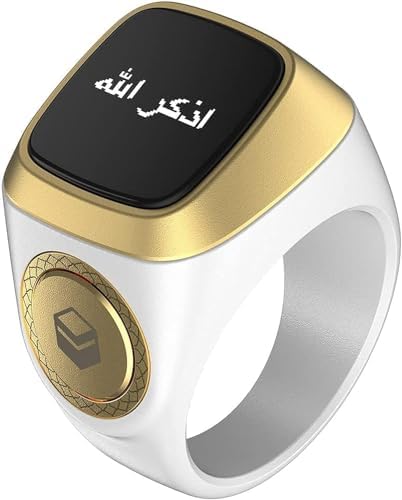 2024 IQibla Smart Zikr Ring Praise Tasbih Tally Electronic Digital Counter for Muslims Prayer Time Vibration Reminder Waterproof